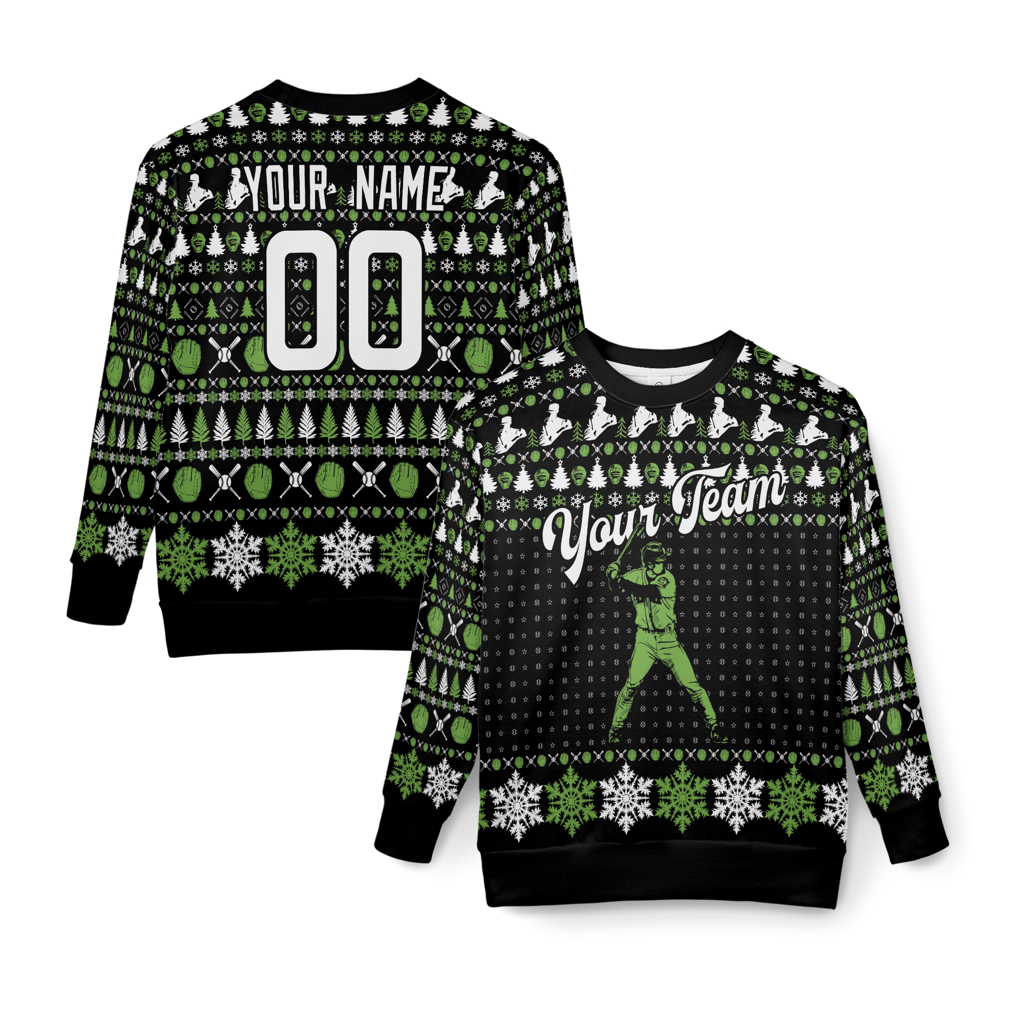 Personalized Baseballl Ugly Sweater