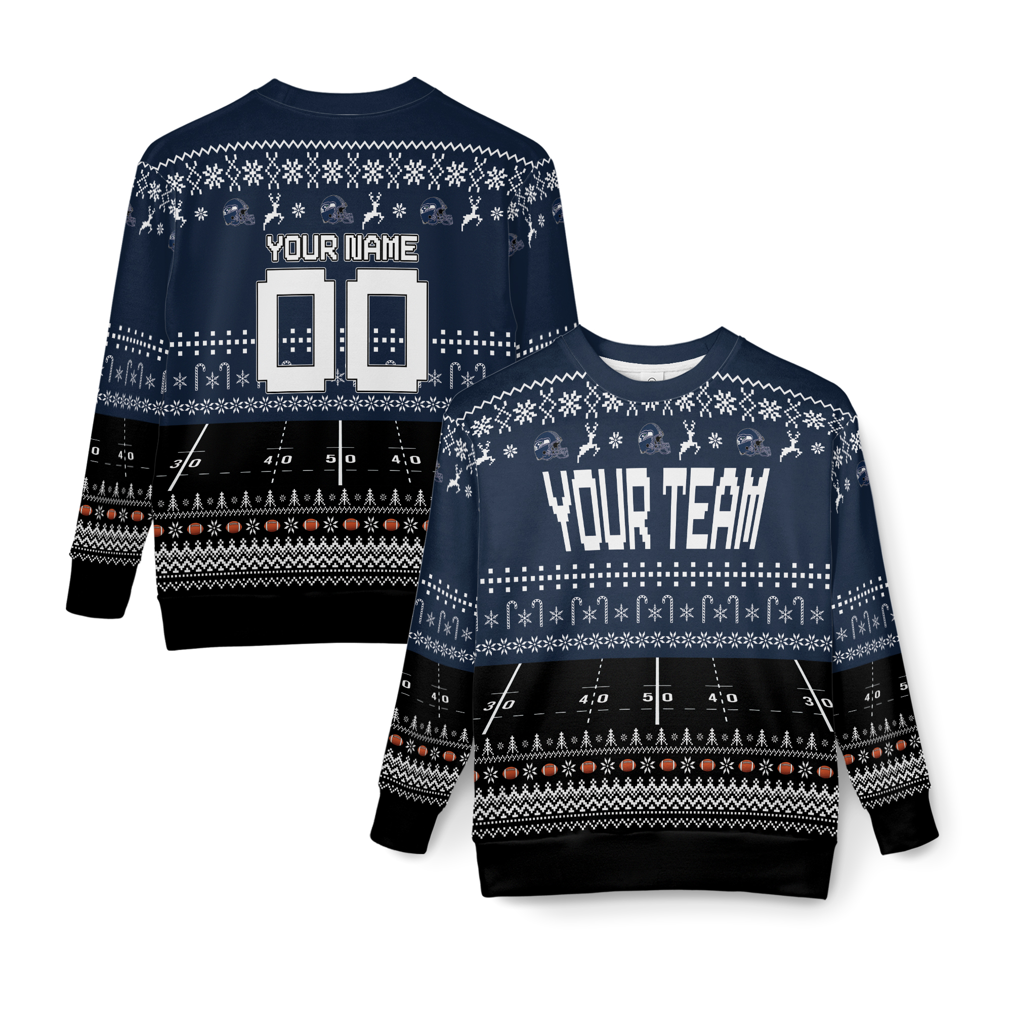Personalized Football Ugly Sweater